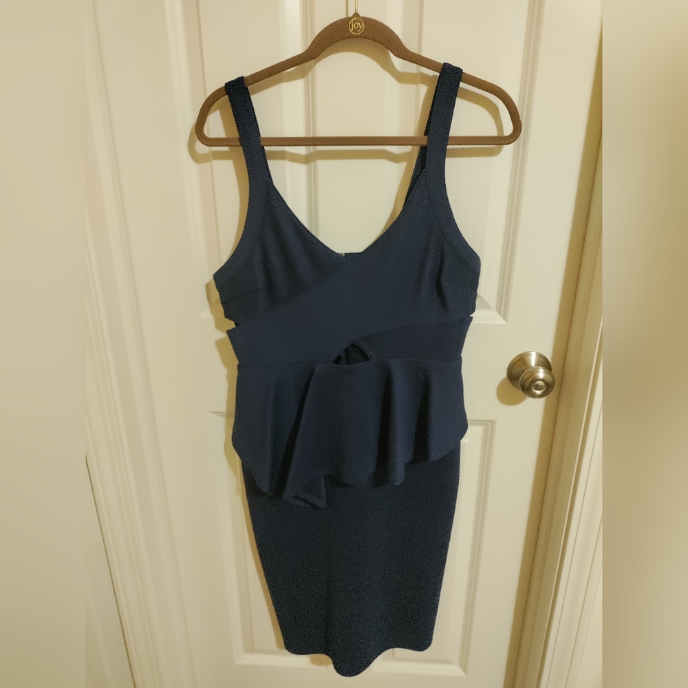Figure Flattering Blue Cocktail Dress